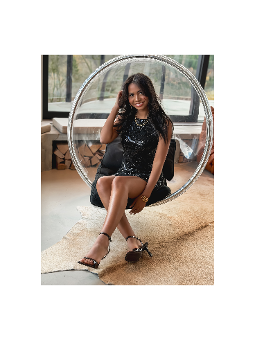 Robe courte à sequins Adélia - Noir