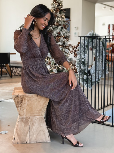 Robe longue Dalida - chocolat