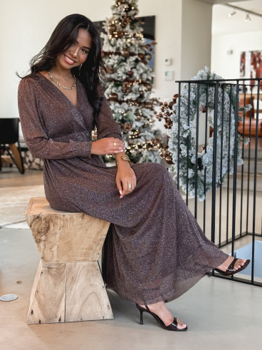 Robe longue Dalida - chocolat