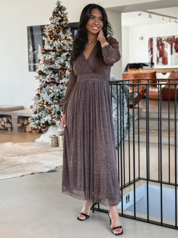 Robe longue Dalida - chocolat