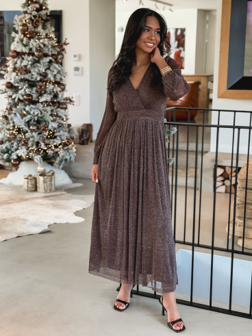 Robe longue Dalida - chocolat
