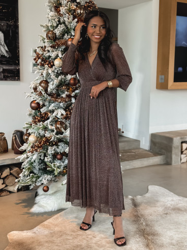 Robe longue Dalida - chocolat