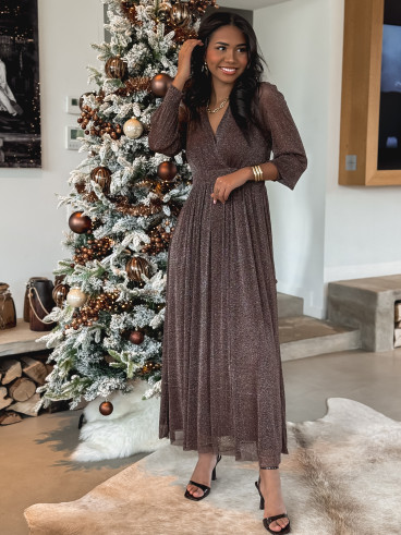 Robe longue Dalida - chocolat