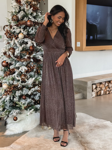 Robe longue Dalida - chocolat