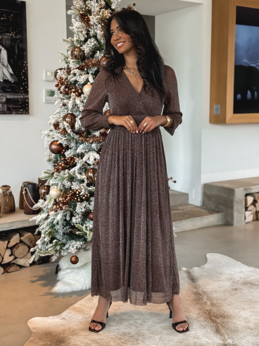 Robe longue Dalida - chocolat