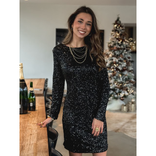 Robe à sequins Violaine - Noir