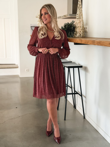 Robe courte Dalida - Bordeaux