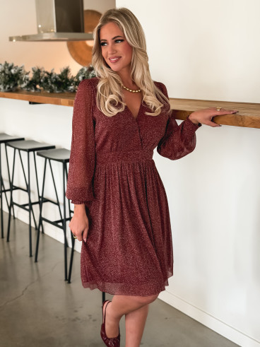 Robe courte Dalida - Bordeaux