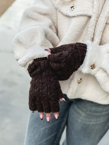 Mitaines Edelweiss - Chocolat