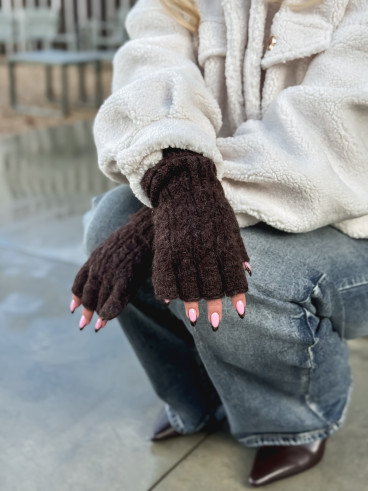 Mitaines Edelweiss - Chocolat