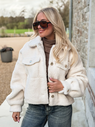 Veste en teddy Blanca - Ecru