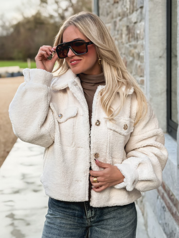 Veste en teddy Blanca - Ecru