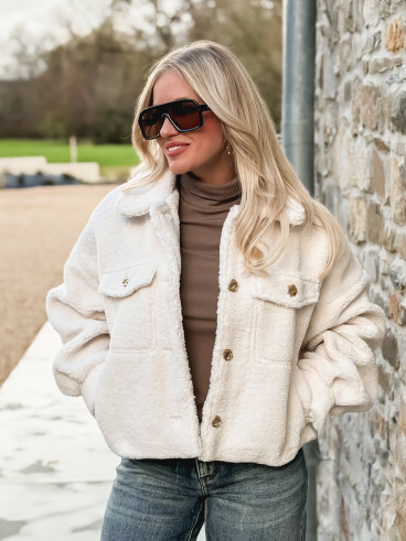 Veste en teddy Blanca - Ecru