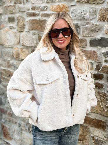 Veste en teddy Blanca - Ecru