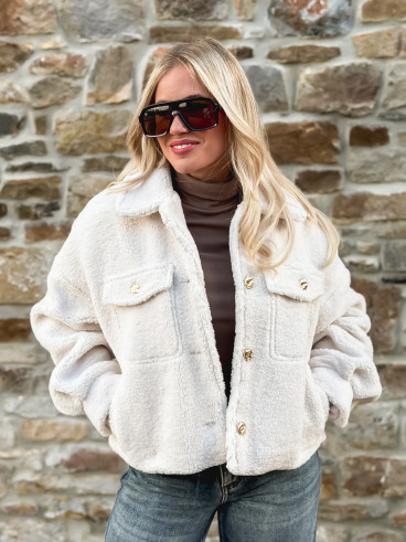 Veste en teddy Blanca - Ecru