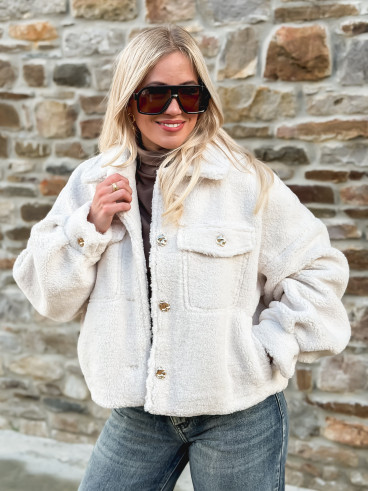 Veste en teddy Blanca - Ecru