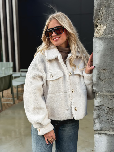 Veste en teddy Blanca - Ecru