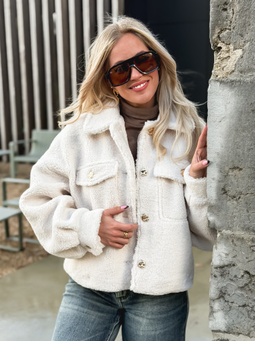 Veste en teddy Blanca - Ecru