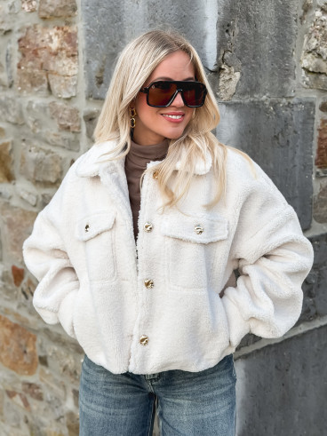 Veste en teddy Blanca - Ecru