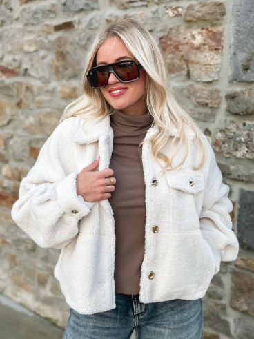 Veste en teddy Blanca - Ecru