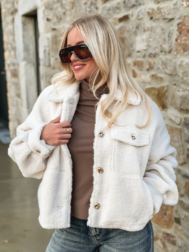 Veste en teddy Blanca - Ecru
