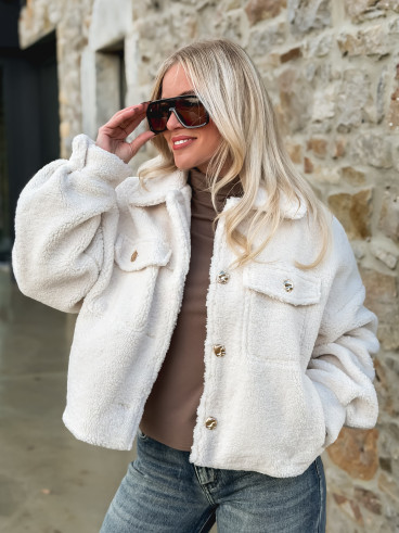 Veste en teddy Blanca - Ecru