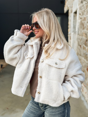 Veste en teddy Blanca - Ecru