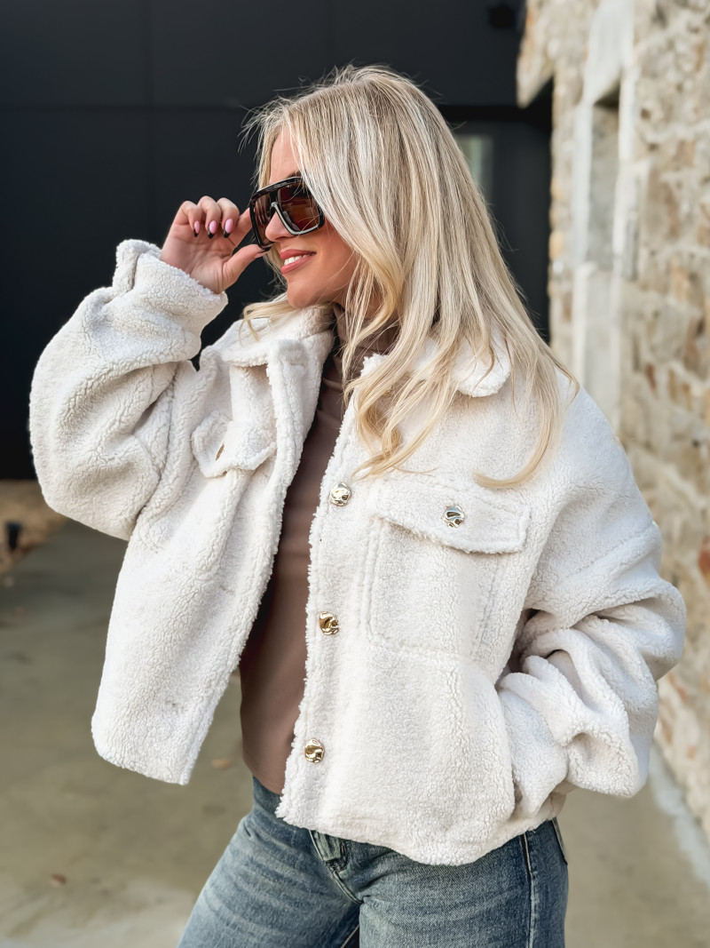 Veste en teddy Blanca - Ecru