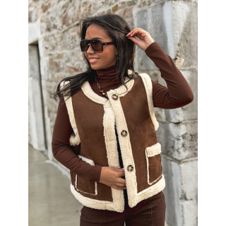 Veste sans manches Suède - Chocolat