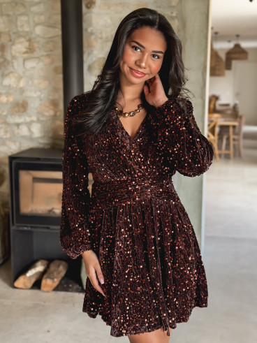 Robe courte Sienna - Chocolat