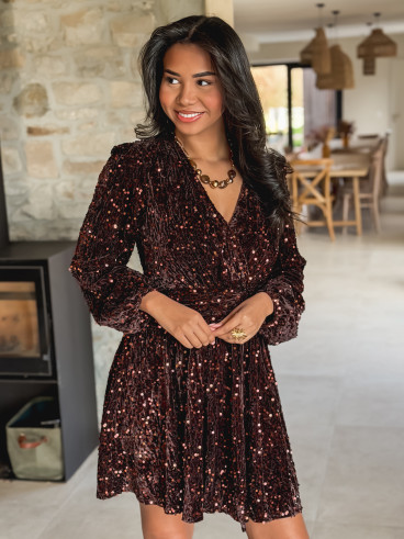 Robe courte Sienna - Chocolat