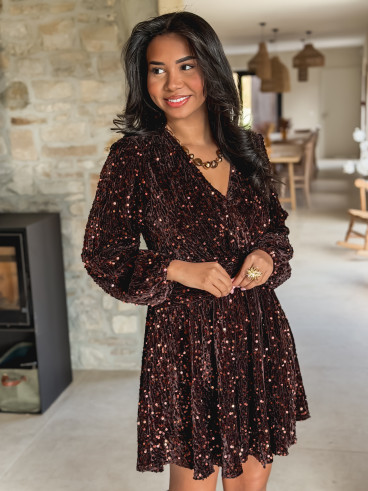 Robe courte Sienna - Chocolat