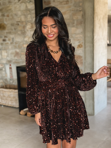 Robe courte Sienna - Chocolat