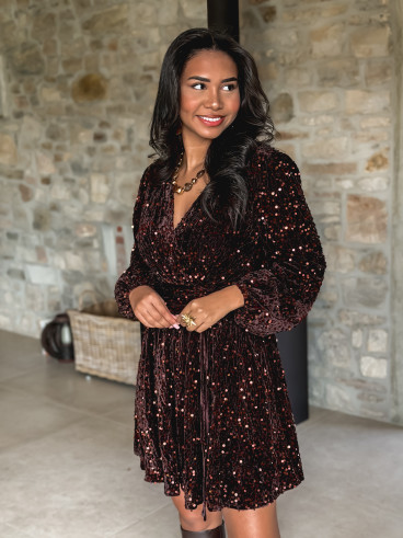 Robe courte Sienna - Chocolat