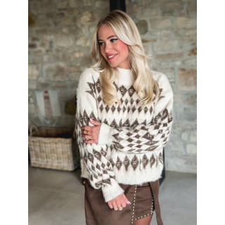 Pull à motifs Astoria - Beige