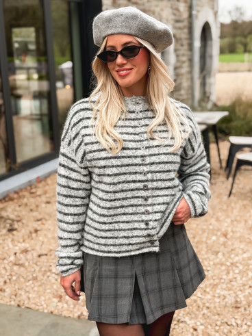 Gilet ligné Noëllie - Gris