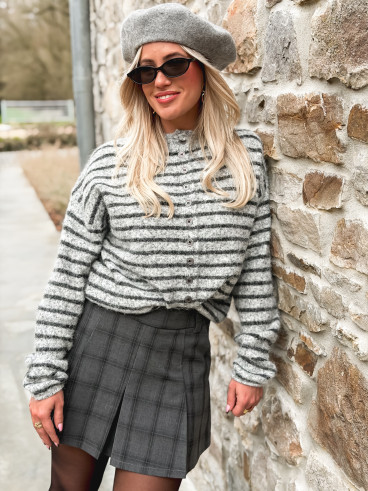 Gilet ligné Noëllie - Gris