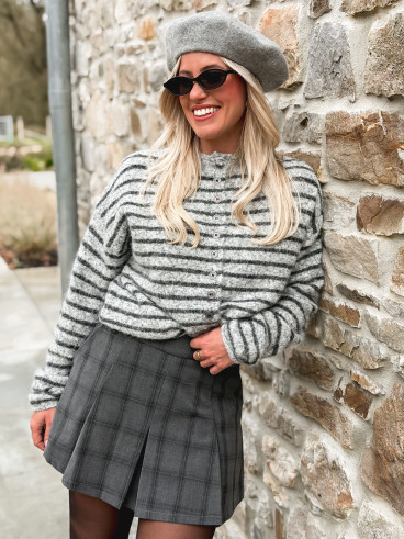 Gilet ligné Noëllie - Gris