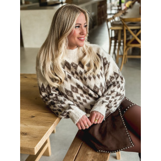 Pull à motifs Astoria - Beige