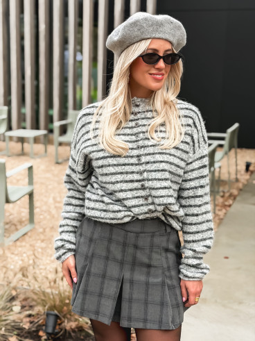 Jupe courte à carreaux Katarina - Gris Jupe courte à carreaux Katarina - Gris