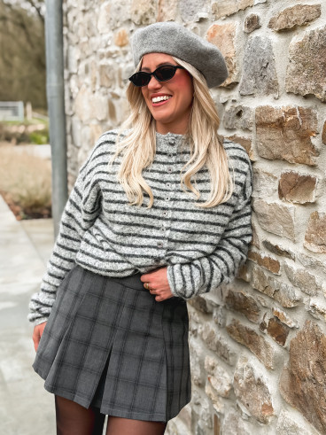 Jupe courte à carreaux Katarina - Gris Jupe courte à carreaux Katarina - Gris