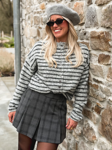 Jupe courte à carreaux Katarina - Gris Jupe courte à carreaux Katarina - Gris