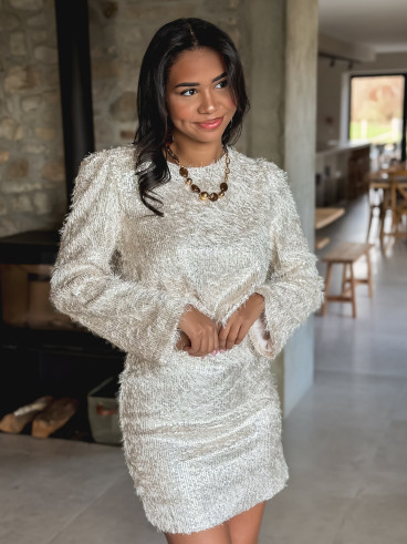 Blouse à sequins Talina - Beige