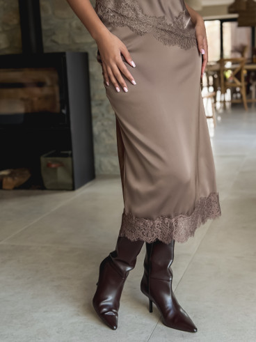 Jupe longue Lidwina - Taupe