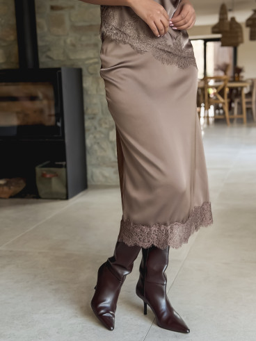 Jupe longue Lidwina - Taupe Jupe longue Lidwina - Taupe