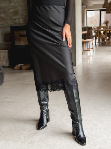 Jupe longue Lidwina - Noir