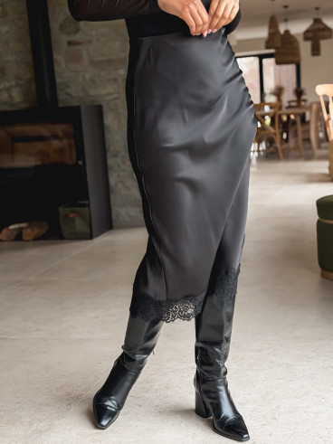 Jupe longue Lidwina - Noir Jupe longue Lidwina - Noir