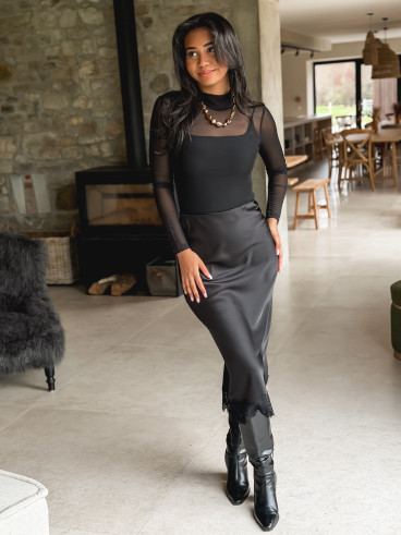 Jupe longue Lidwina - Noir Jupe longue Lidwina - Noir