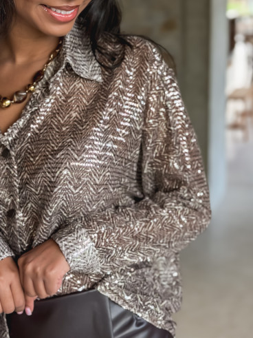 Chemise à sequin Nadja - Bronze