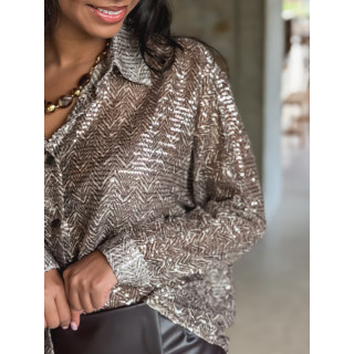 Chemise à sequin Nadja - Bronze
